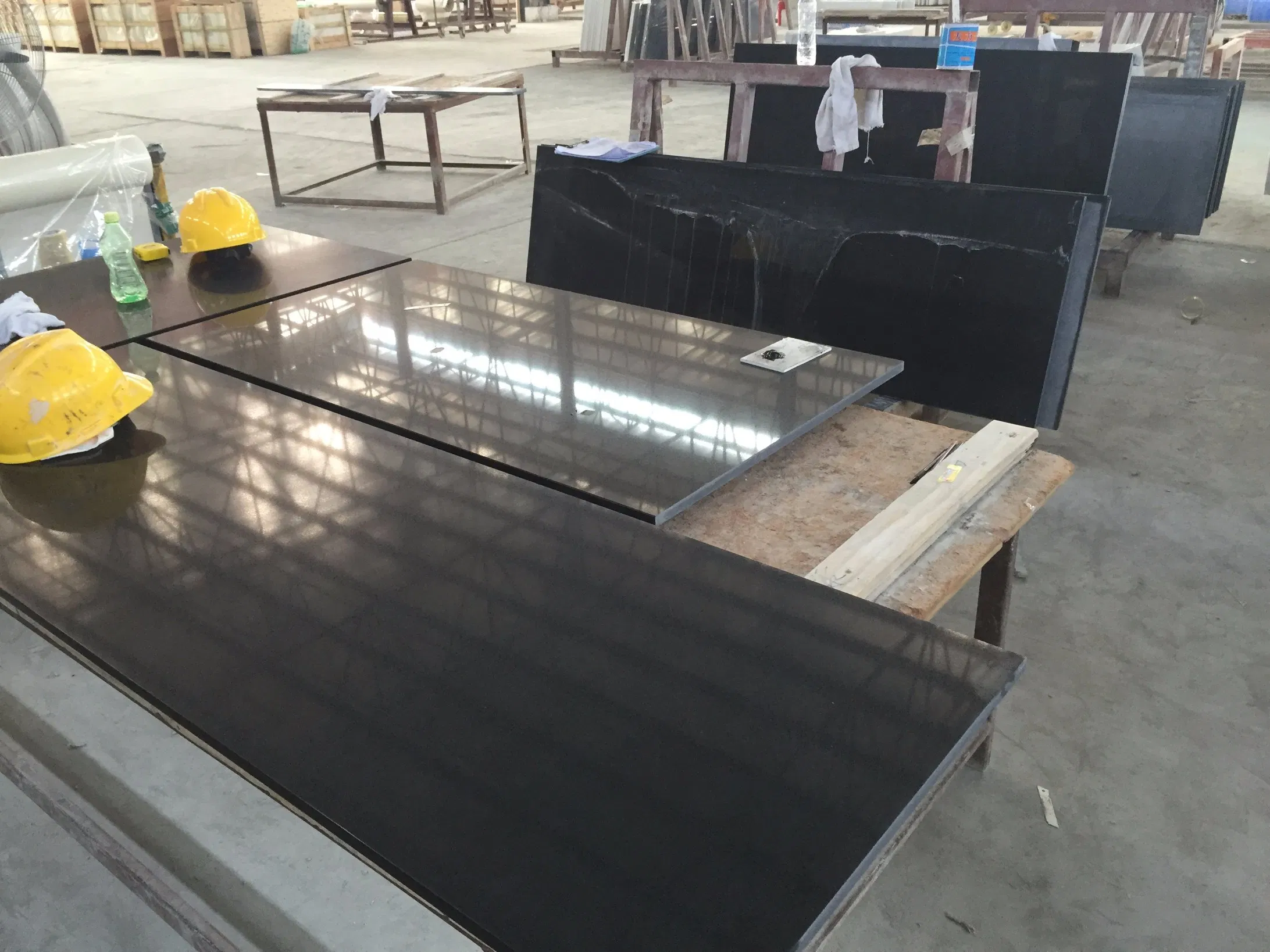 Polished Absolute Black Stone Slab for Countertop/Tombstone/Step Stair