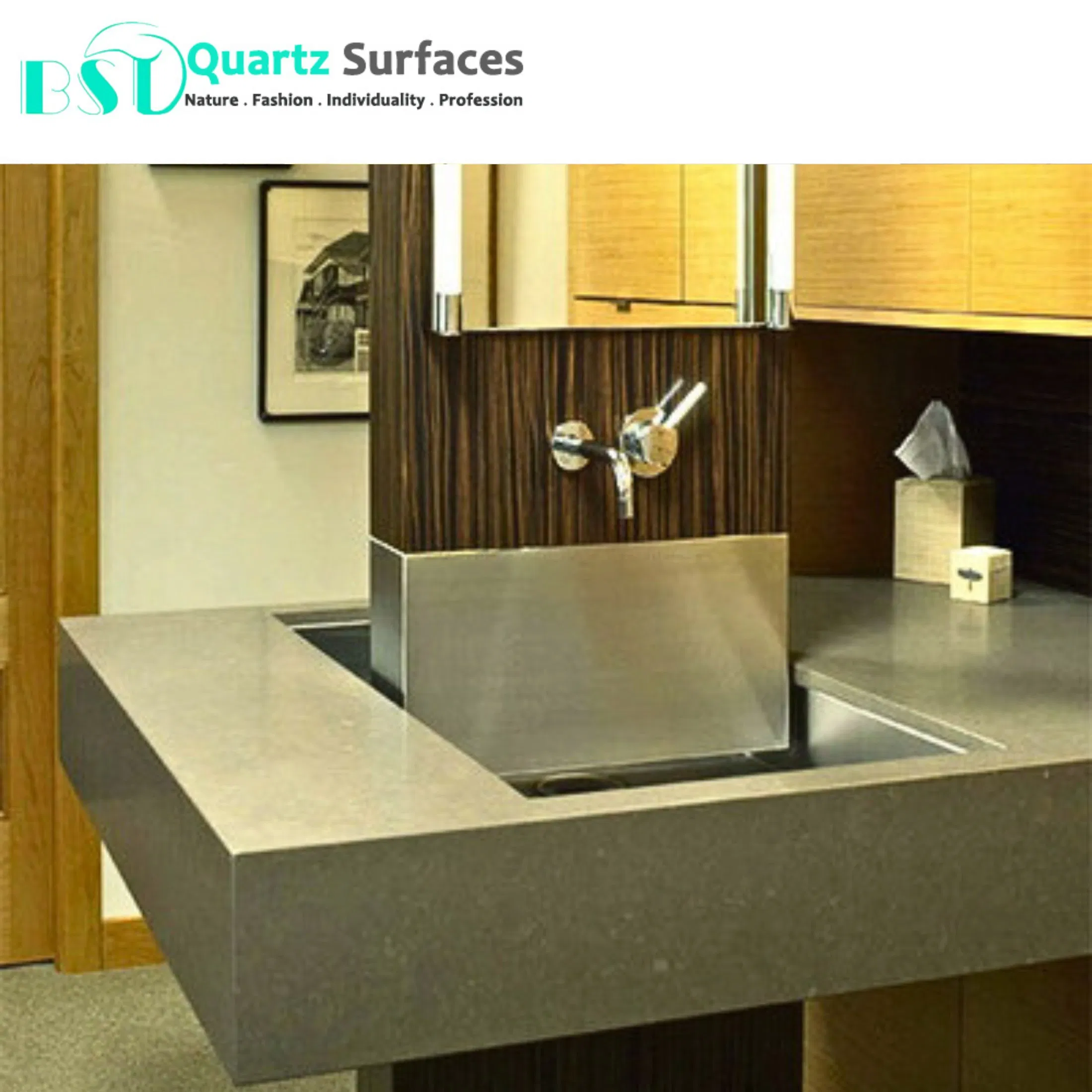 Crystal Quartz Big Artificial Quartz Stone Slab