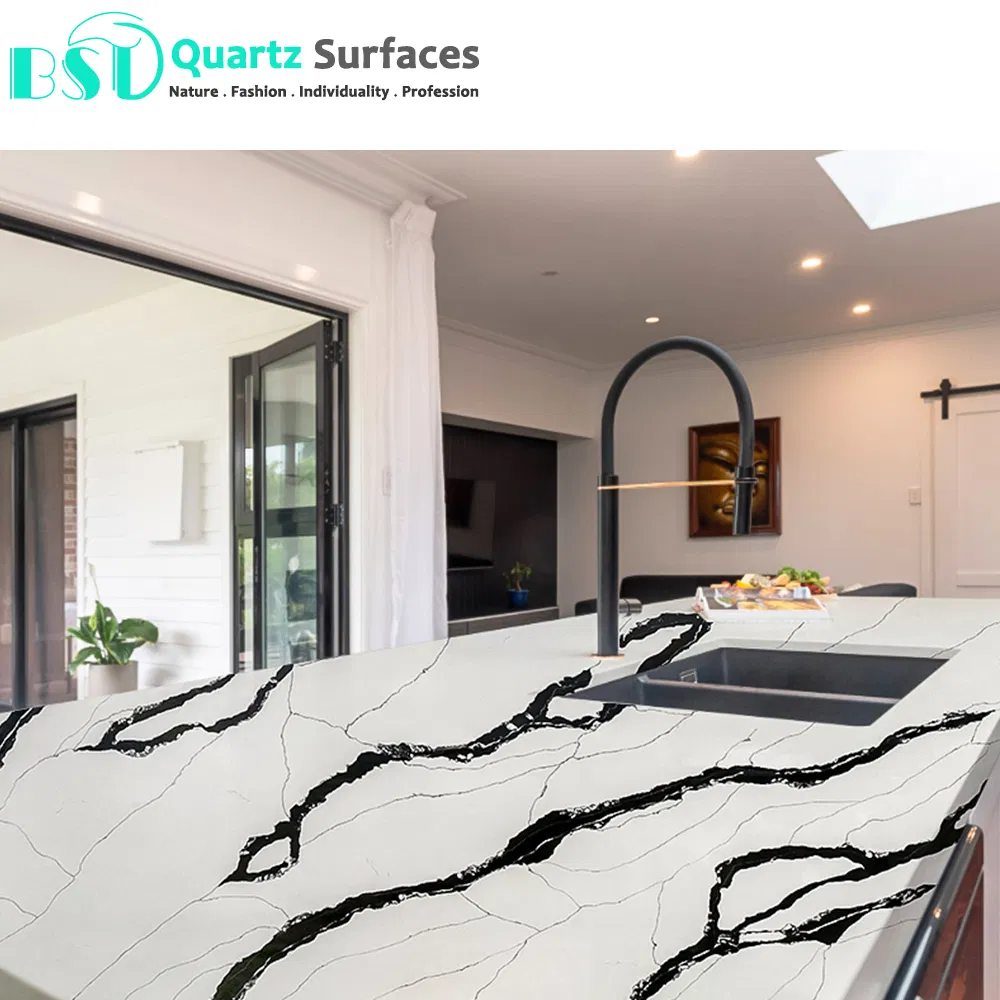 Polyester Resin Artificial Quartz Stone Slabs for Island Top