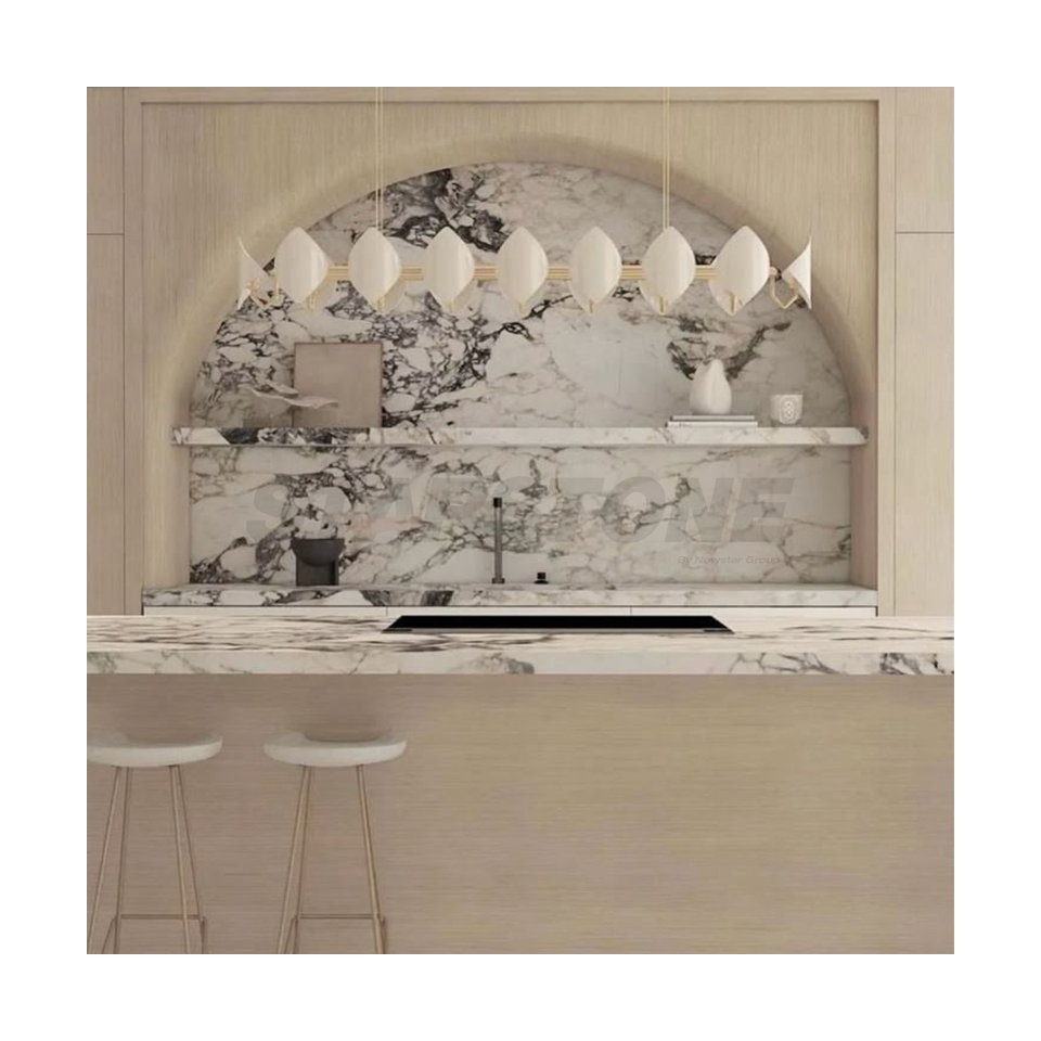 Starstone Natural Stone Top Quality Marble Kitchen Countertop Sink Backsplash for Home Decoration