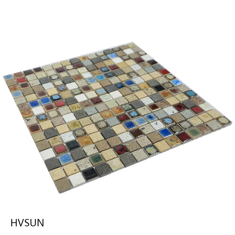 Rainbow Color High Grade Bathroom Glass Mosaic China Factory Supply Water Resistant Easy Clean Home Renovation Wall Backsplash Use