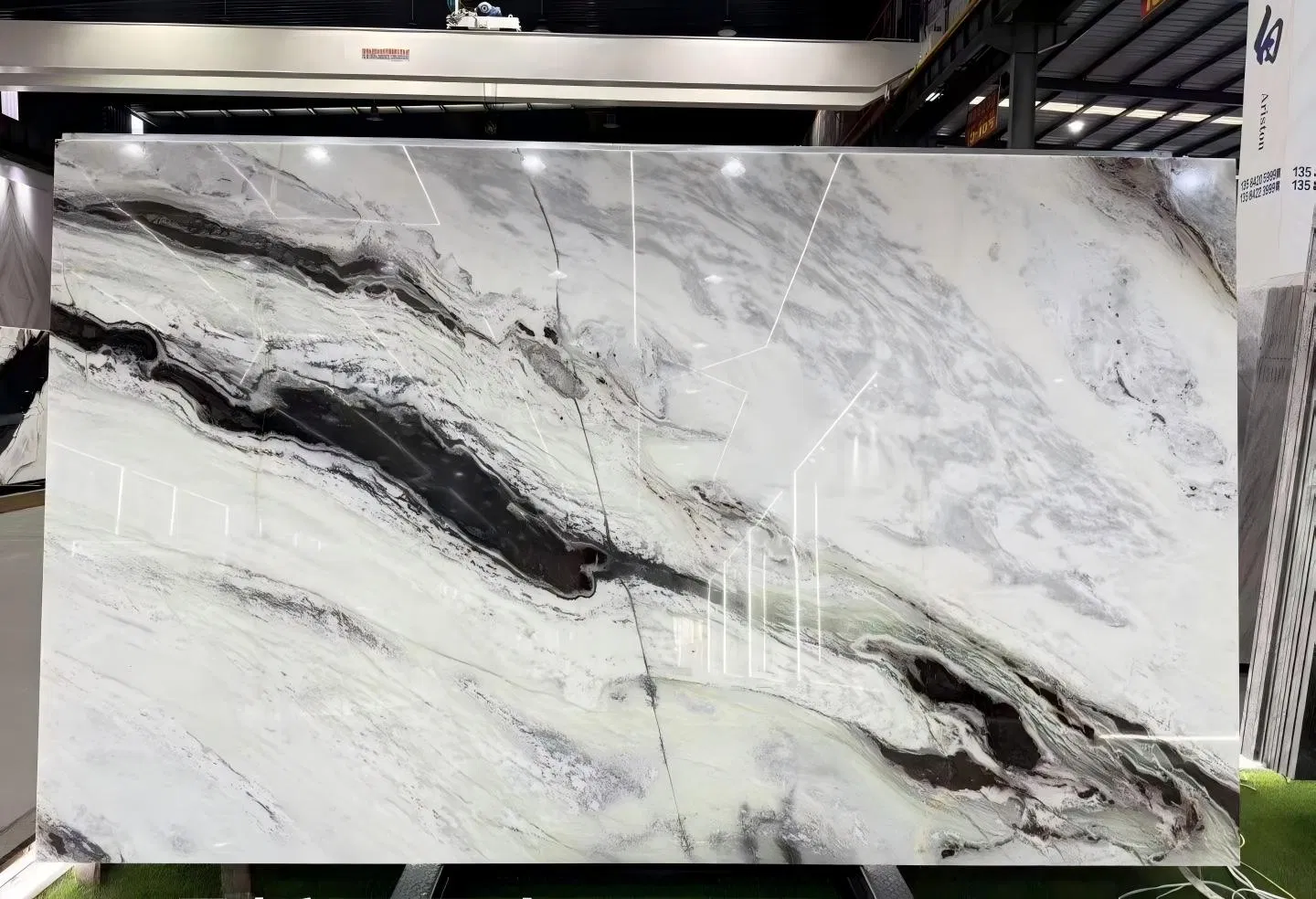 Bookmatch Natural Panda White Marble Slabs for Background Wall