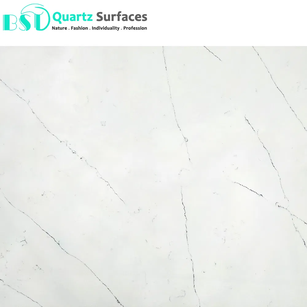 Grey Veined Engineered Quartz Slabs for Countertop