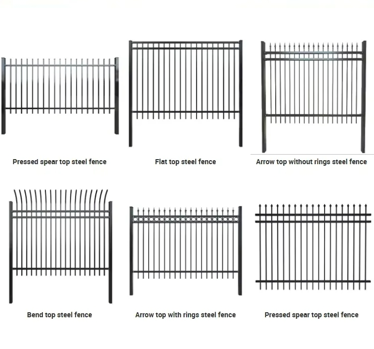 6FT * 8FT Black Garden Fence/Steel Fence/Security Fence/Gates/Wire Fence/Fencing Security Fencing/Picket/Fence Panel/Galvanized Steel Fence