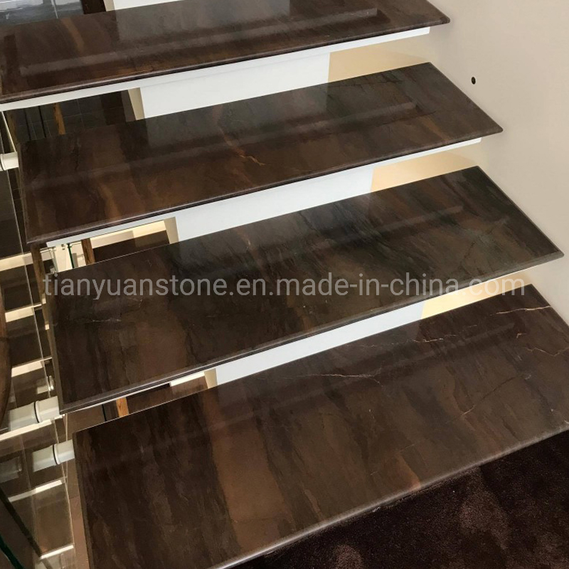 Natural Stone Acquarella Elegant Brown Bookmatch Slabs New Brown Marble