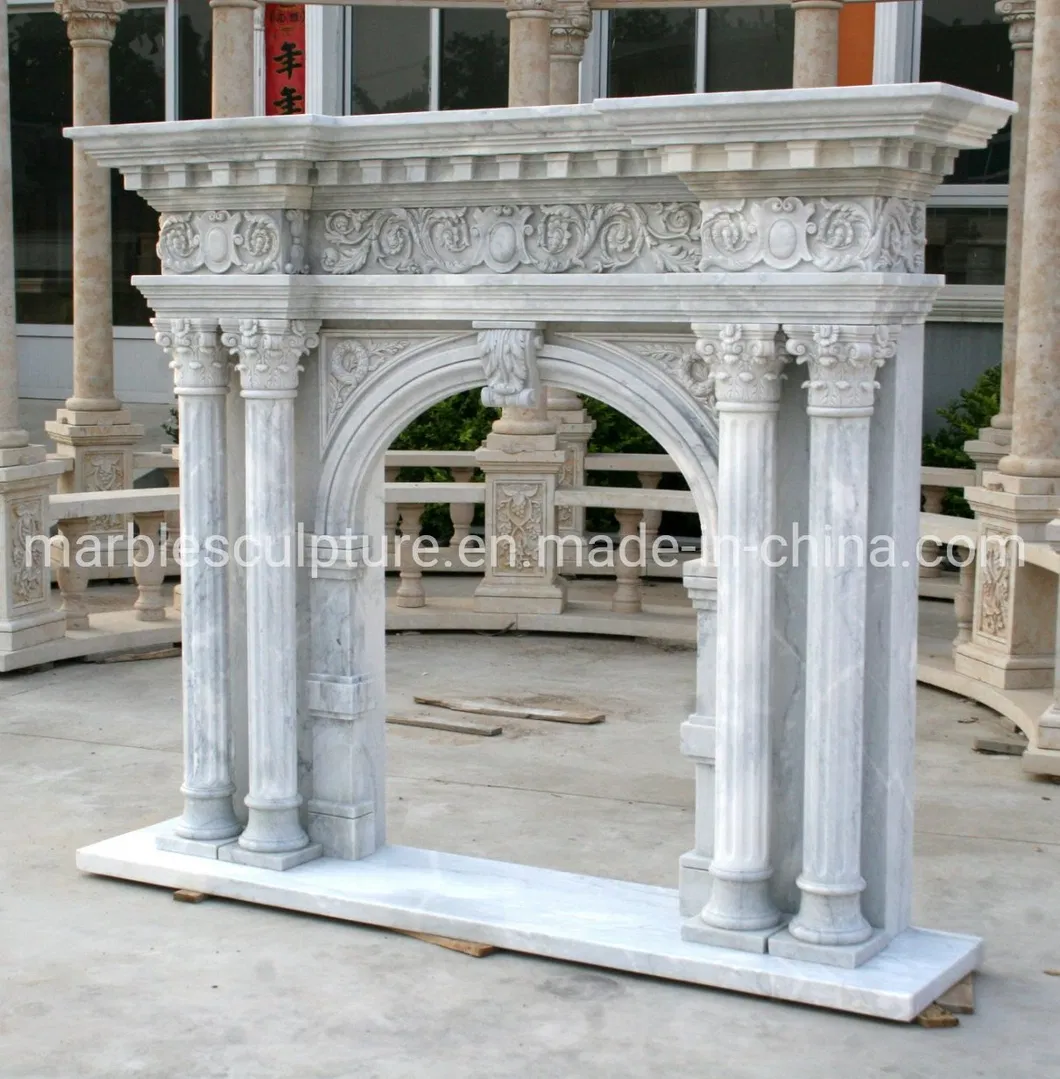 White Marble Fireplace Detail 2