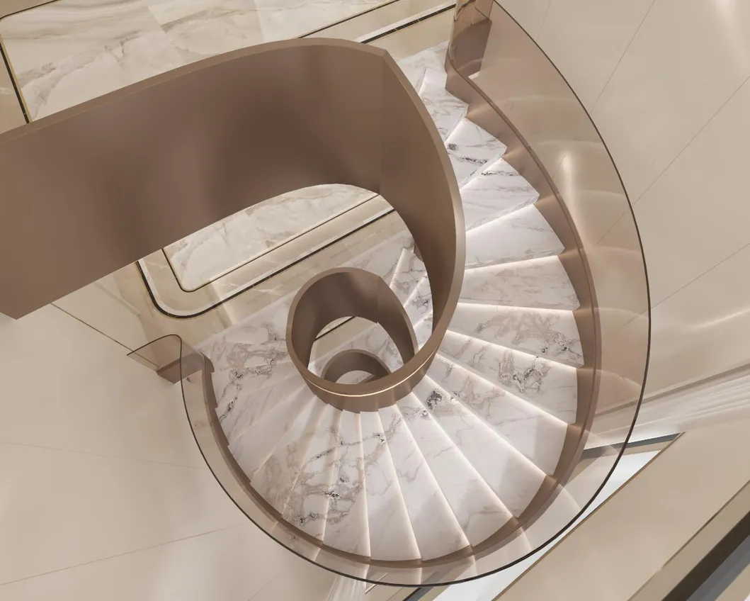 Luxury White Stone Stair