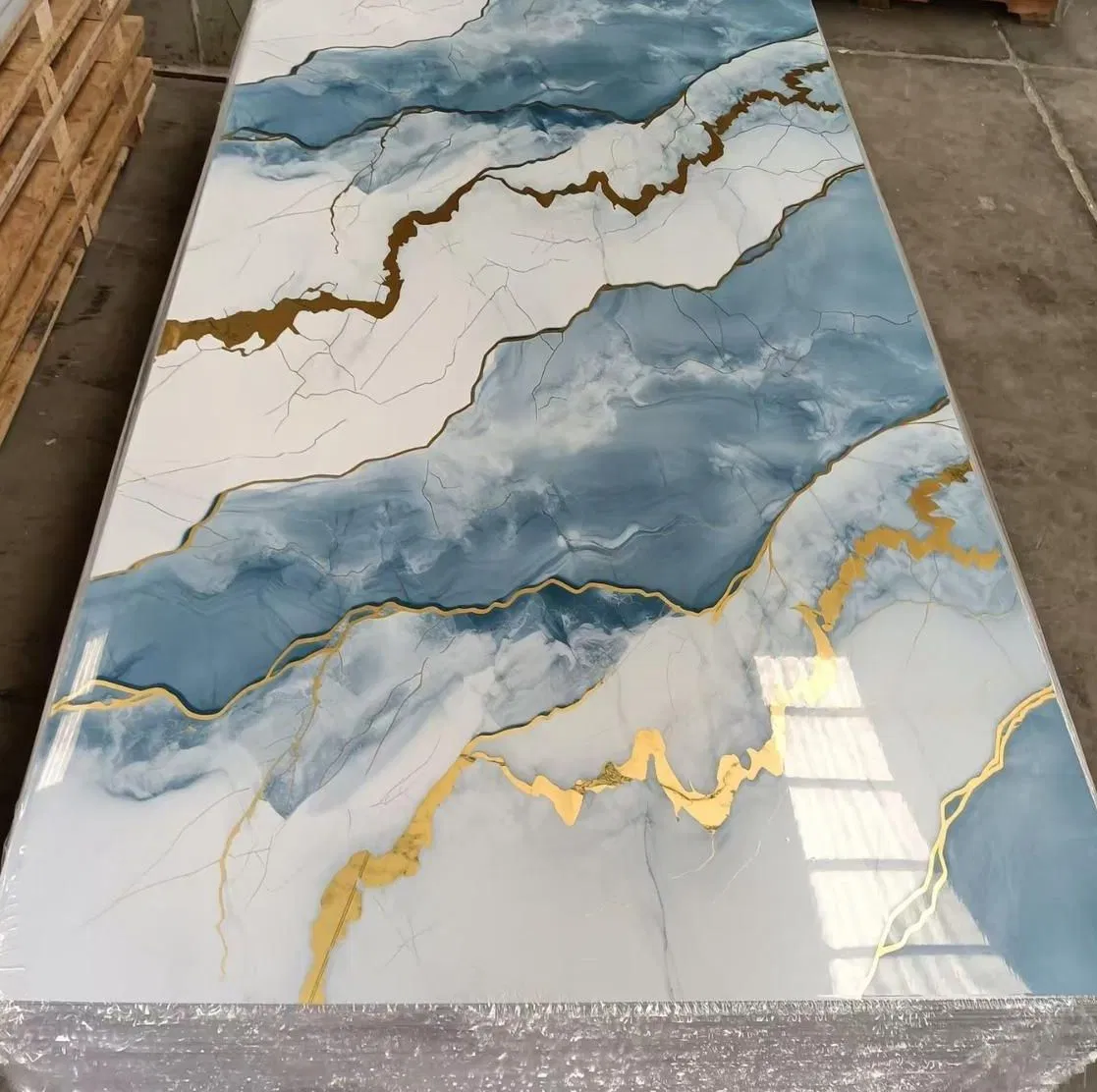 Marble Design Waterproof Fireproof Virgin Resin 4mm Vinyl Spc Wall Panel