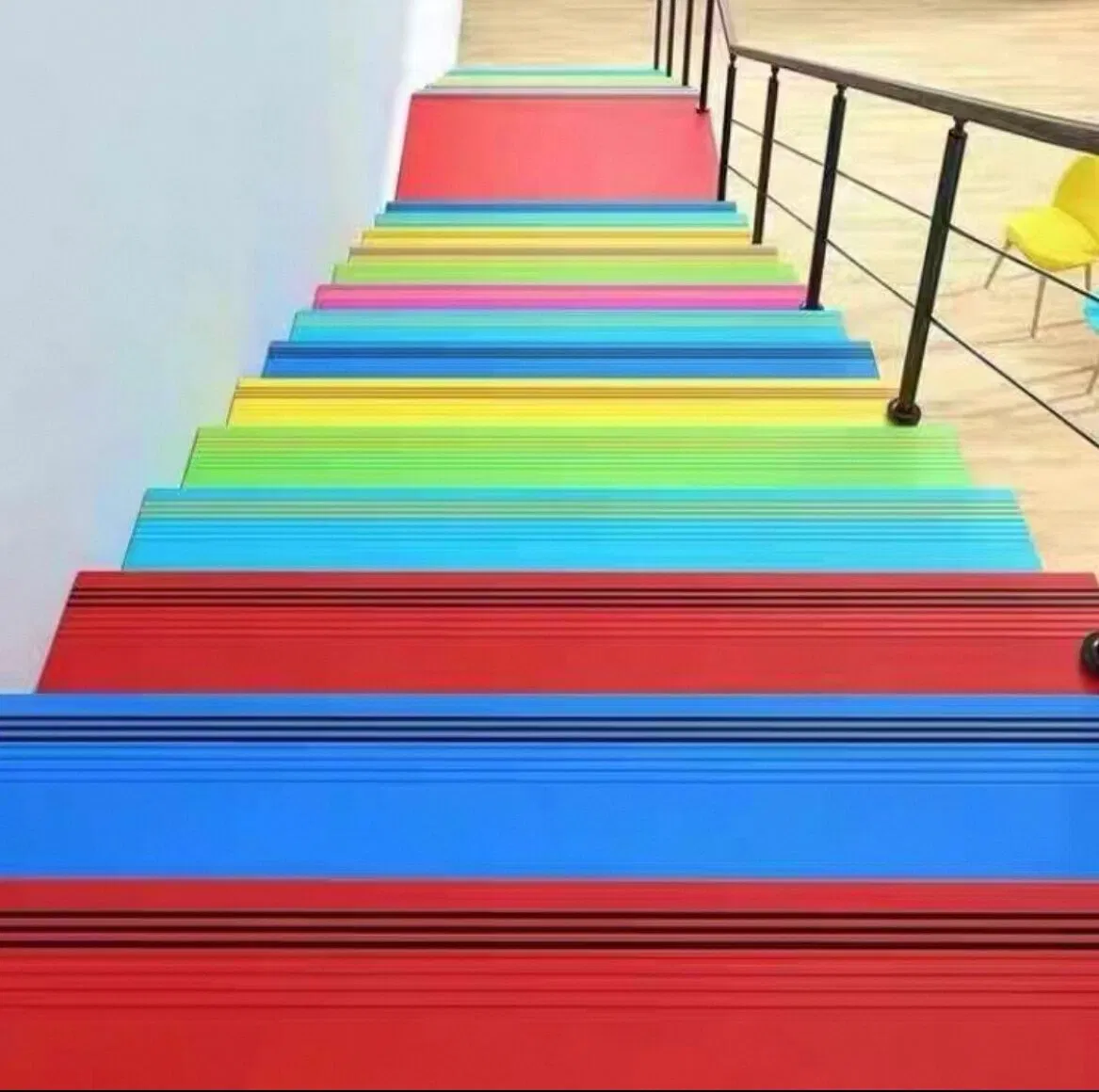 Outdoor PVC Stair Treads for Wooden Concrete Marble Tile Metal Steps Black