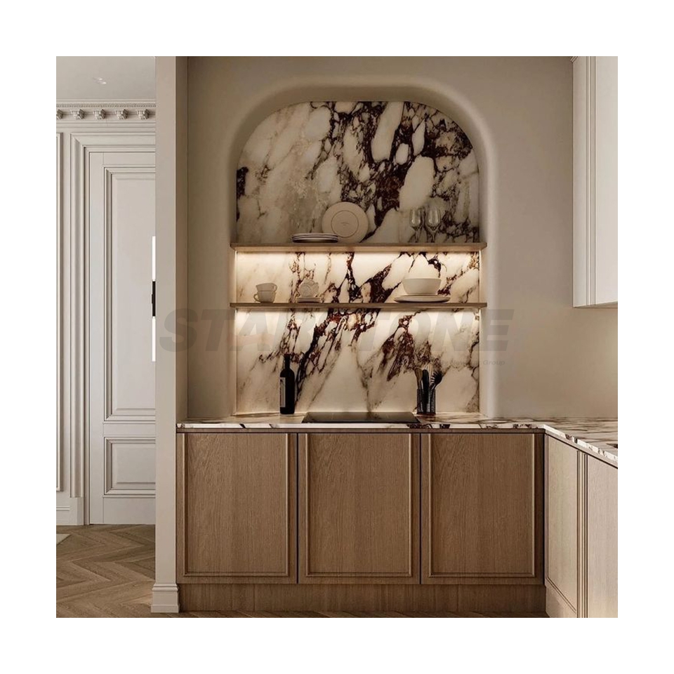 Starstone Natural Stone Top Quality Marble Kitchen Countertop Sink Backsplash for Home Decoration