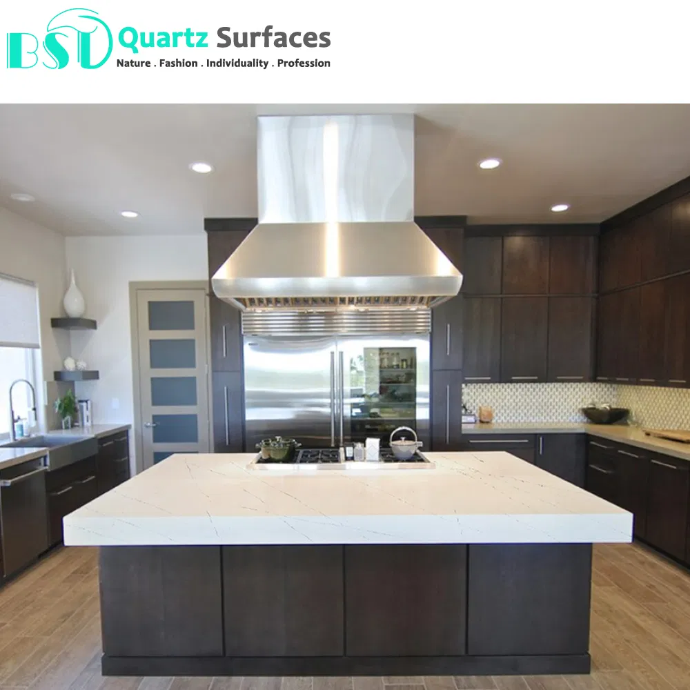 Grey Veined Engineered Quartz Slabs for Countertop