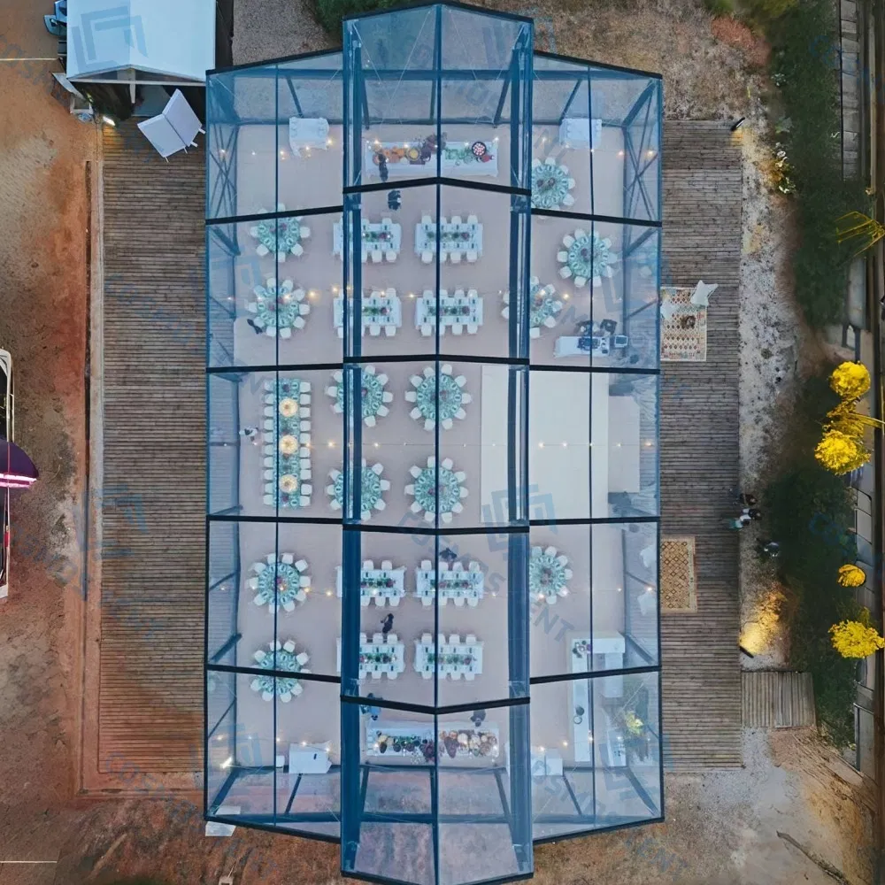 Outdoor Black Frame Clear PVC Cover Aluminum Luxury Transparent Marquee Wedding Party Event Atrium Tent for 500 People