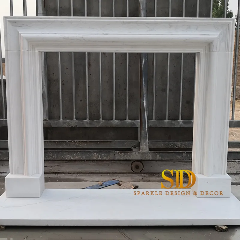 White Marble Fireplace 2