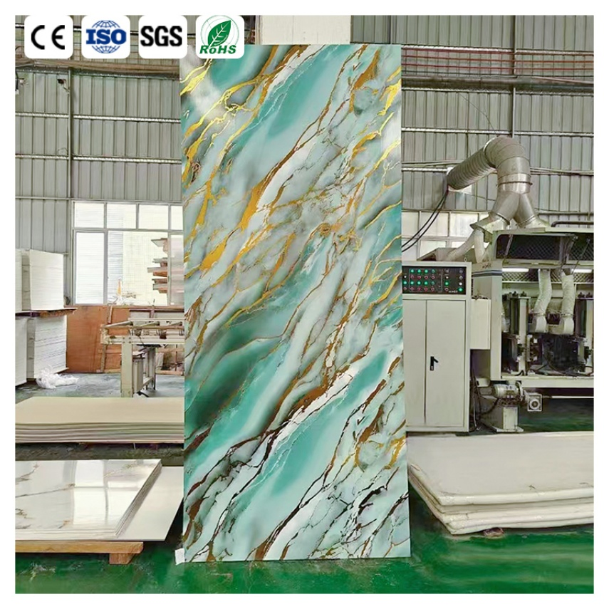 1220mm*2440mm PETG Color Laminated Marble Carbon Crystal Co-Extrusion Interior Bamboo Charcoal Wall Panel for Hotel Villa