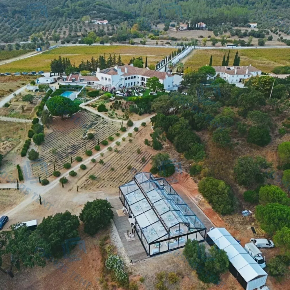 Outdoor Black Frame Clear PVC Cover Aluminum Luxury Transparent Marquee Wedding Party Event Atrium Tent for 500 People