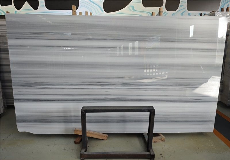 Zebra Marmara/Straight White/White Jade Bookmatch Marble Slab