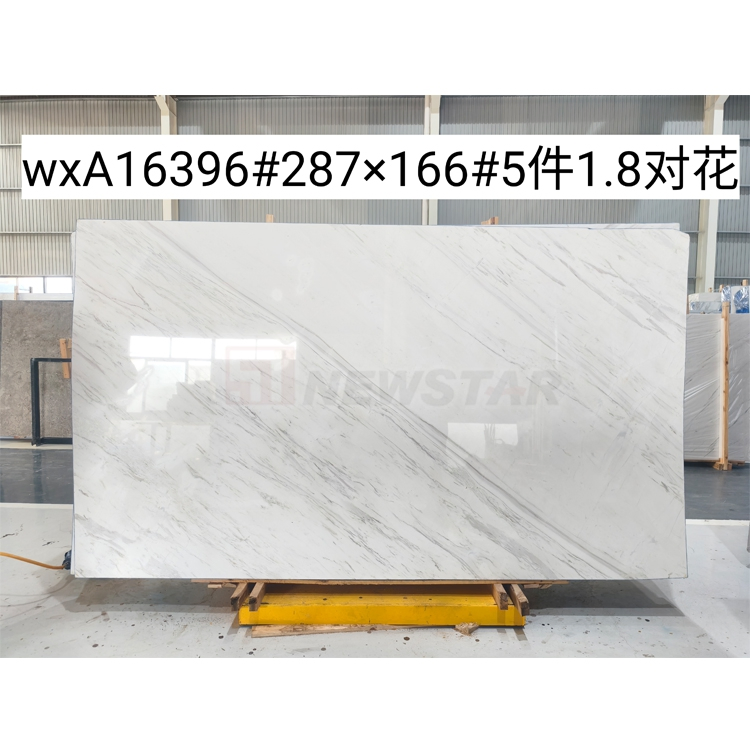 Newstar Bookmatch Dolomite Slab Natural Stone White Color Volakas Marble Greek Volakas White Marble