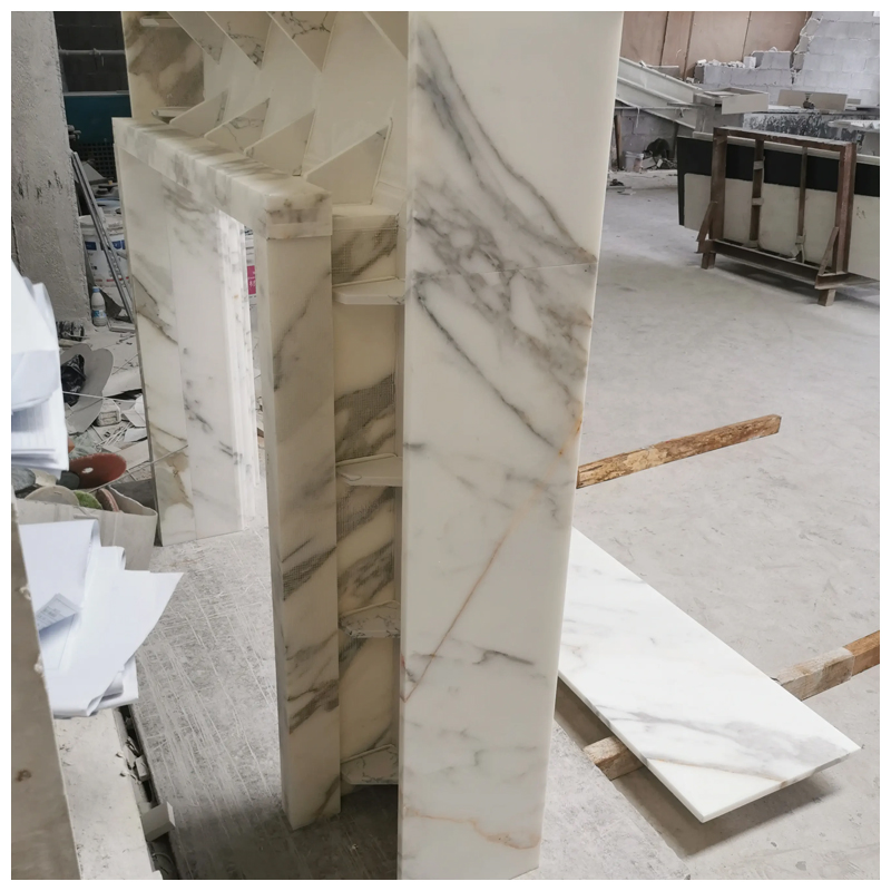 Modern and Classic Calacatta Gold White Marble Fireplace Mantel Surround