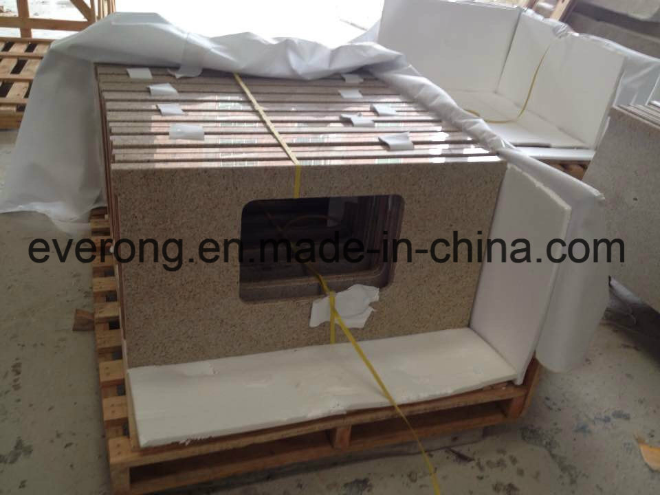 G682 Yellow Granite Stone Bathroom Vanity Top and Backsplash Share