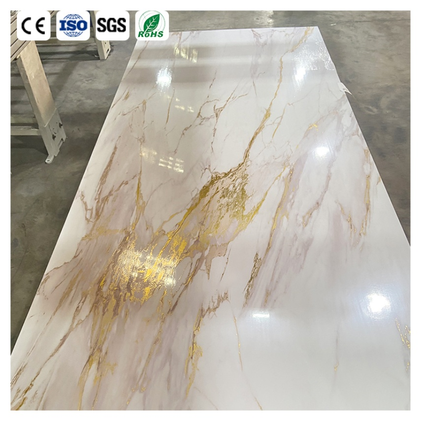 1220mm*2440mm PETG Color Laminated Marble Carbon Crystal Co-Extrusion Interior Bamboo Charcoal Wall Panel for Hotel Villa