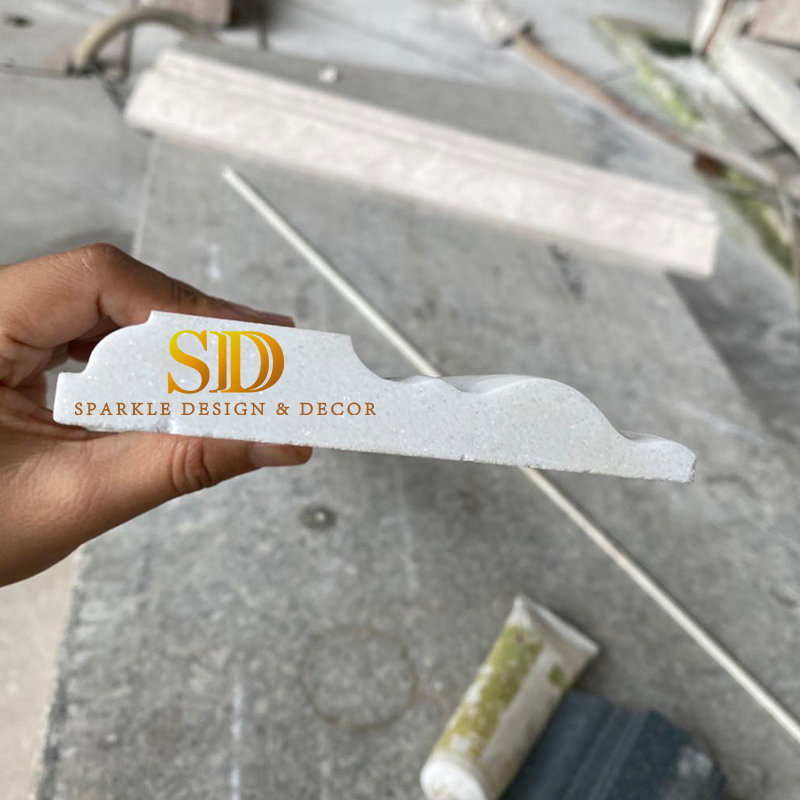 Customized China White Marble Skirting/Trim for Bathroom Use