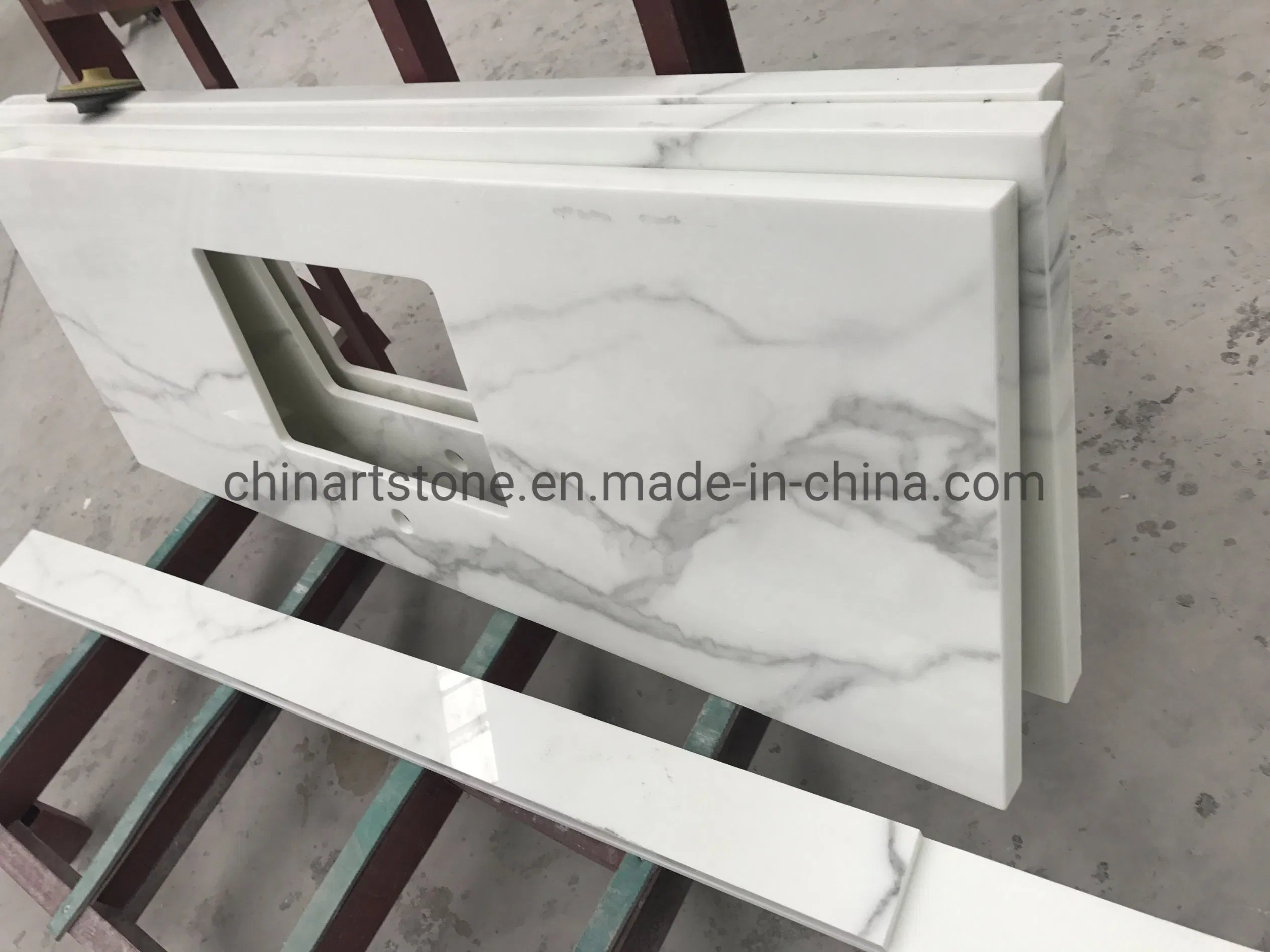 Polished Nano Crystallized Glass Stone/White Marble, Calacatta, Carrara, Pure White Colors