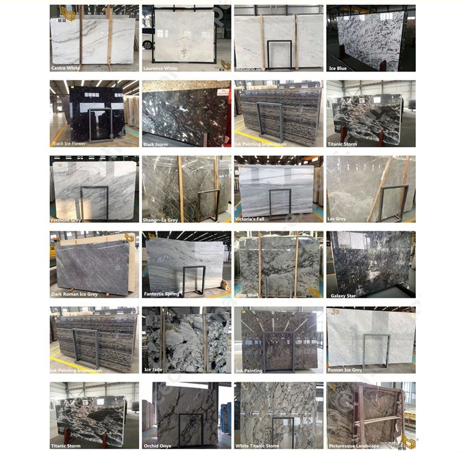 Cheap Polished White/Carrara/Calacatta/Grey/Brown/Black/Beige Natural Stone Marble Slabs for Kitchen/Bathroom/Flooring/Wall