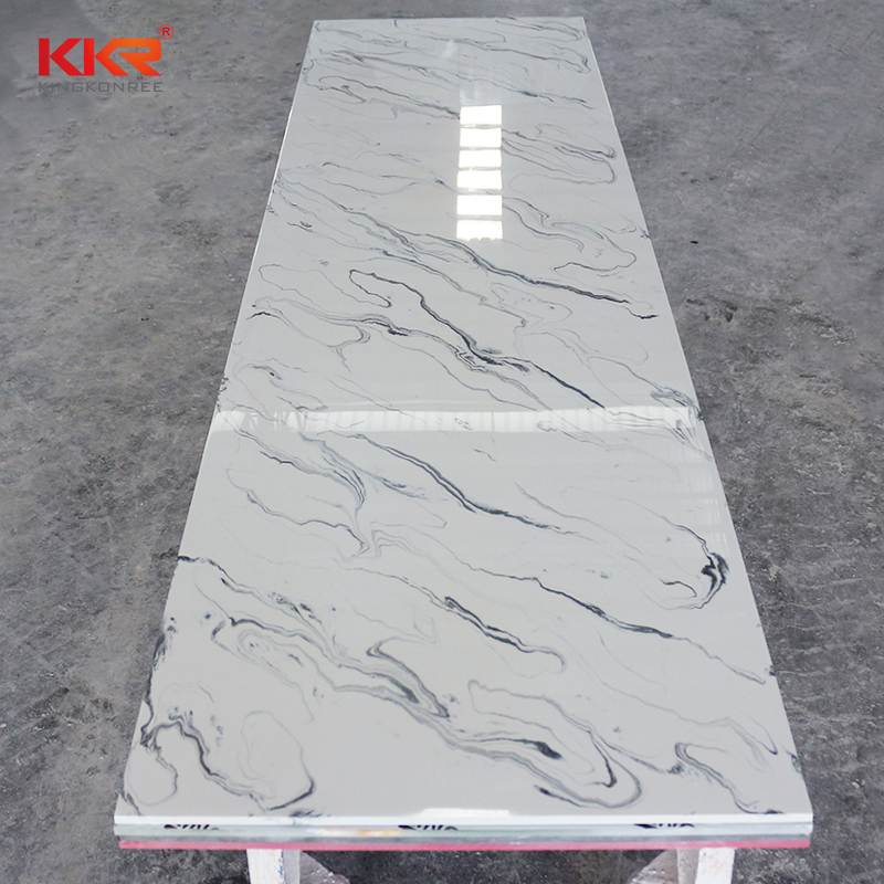 Veined Marble Color Artificial Stone Solid Surface Slabs for Wall Panel Tub Surrounds
