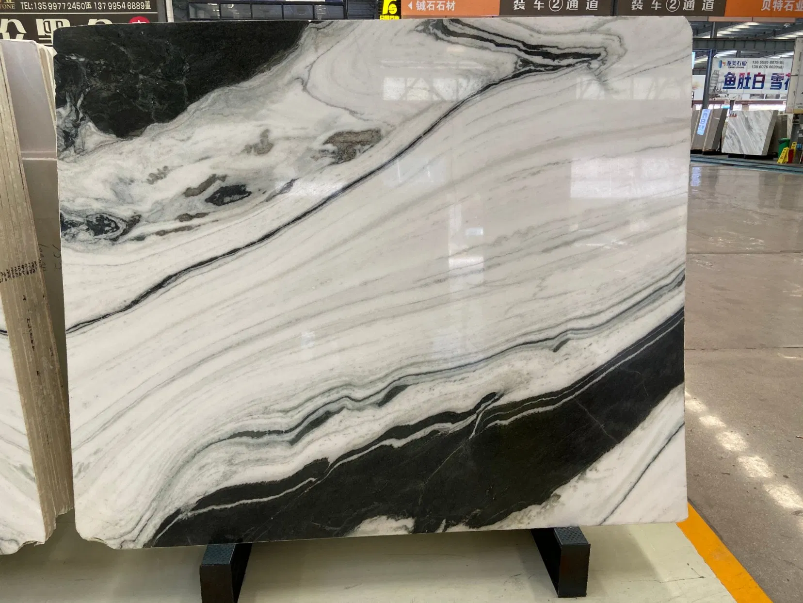 Natural Building Material Panda White Marble Bookmatch for Luxury Special Designs