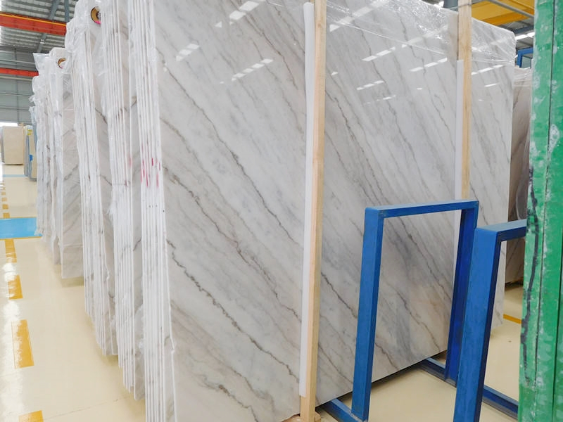 Guangxi White Marble Bookmatch Slabs China Bianco Carrara Marble