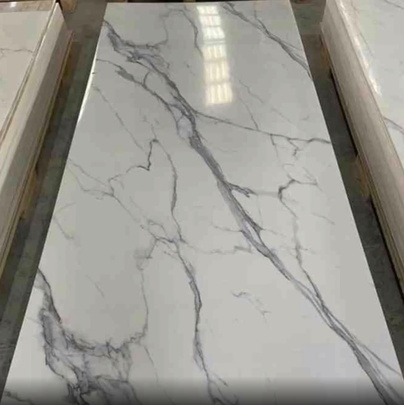 Marble Design Waterproof Fireproof Virgin Resin 4mm Vinyl Spc Wall Panel