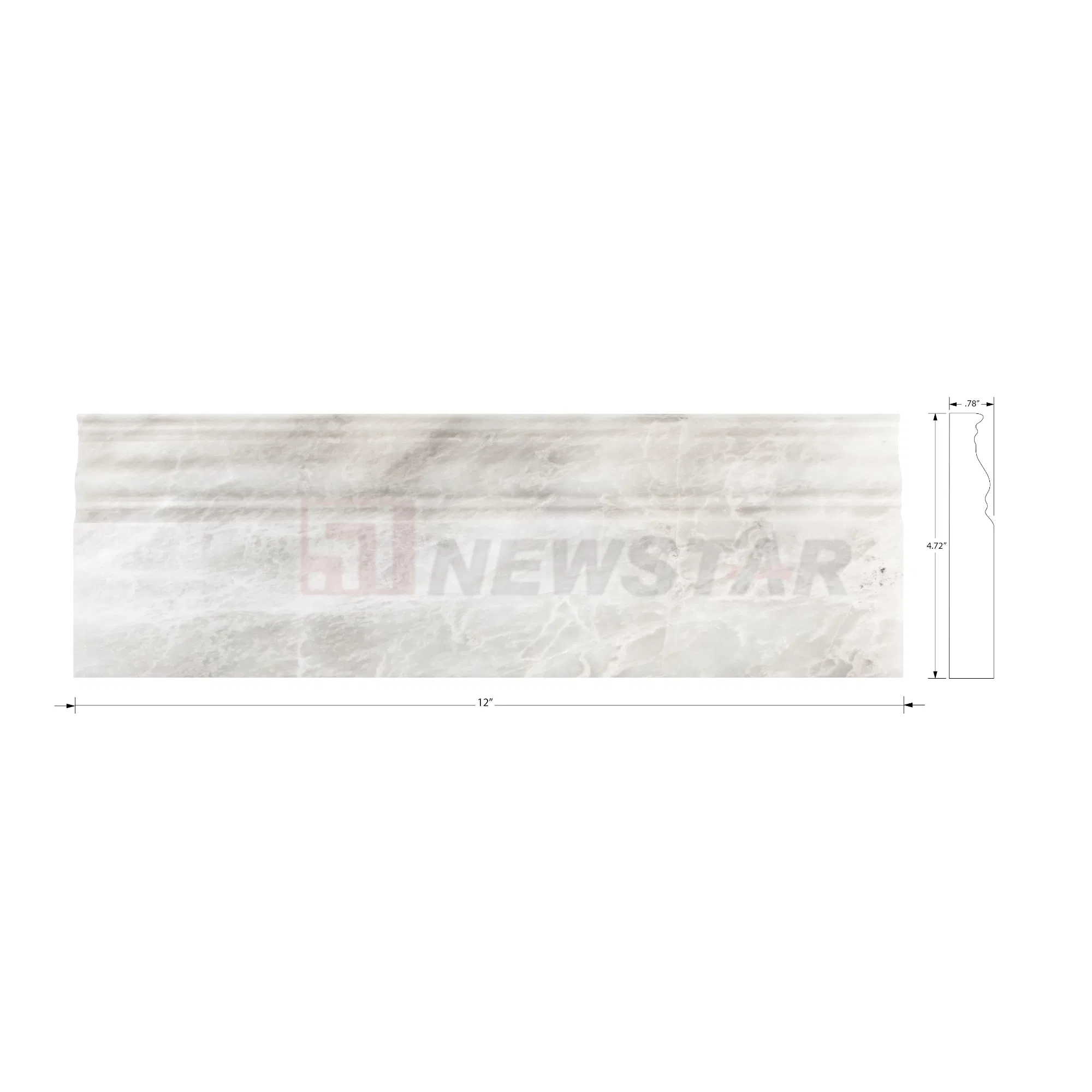 Newstar Custom Size Nature Marble Stone Skirting Floor Wall Border Interior Decorative Line for Villa
