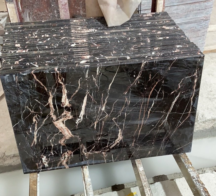 Noir St Laurent Premium Building Material Marble for Bookmatch Effect Tiles/Slabs Hospitality Design