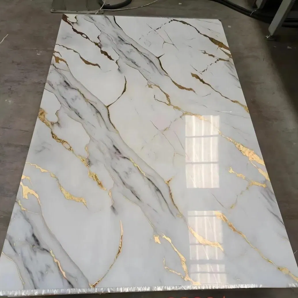 Marble Design Waterproof Fireproof Virgin Resin 4mm Vinyl Spc Wall Panel