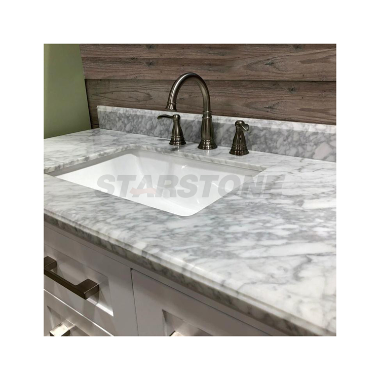 Starstone Grey Veined Clivia White Marble Slabs for Bathroom Countertops