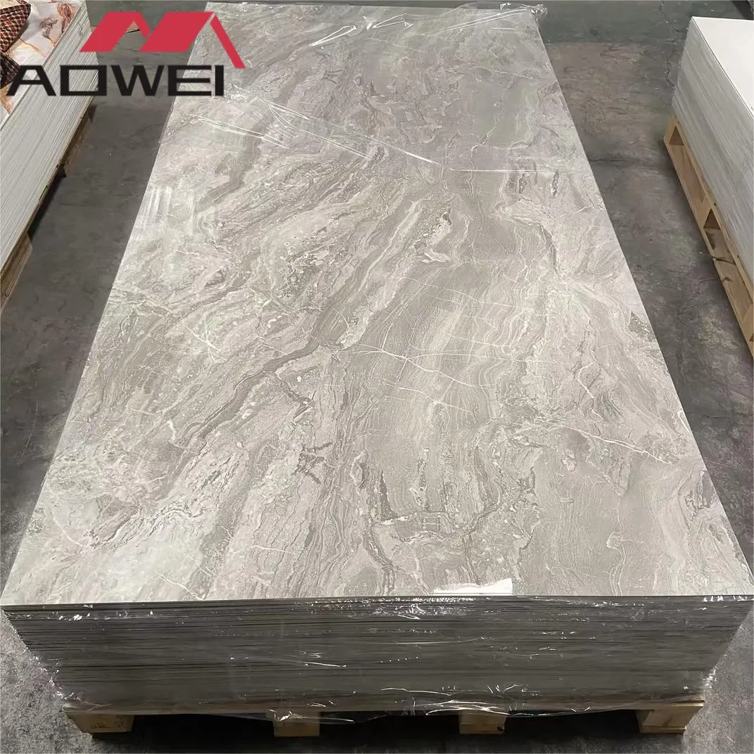 1220*2900mm High Gloss Flexible 3D UV Coating PVC Marble Wall Panel for Home Decoration