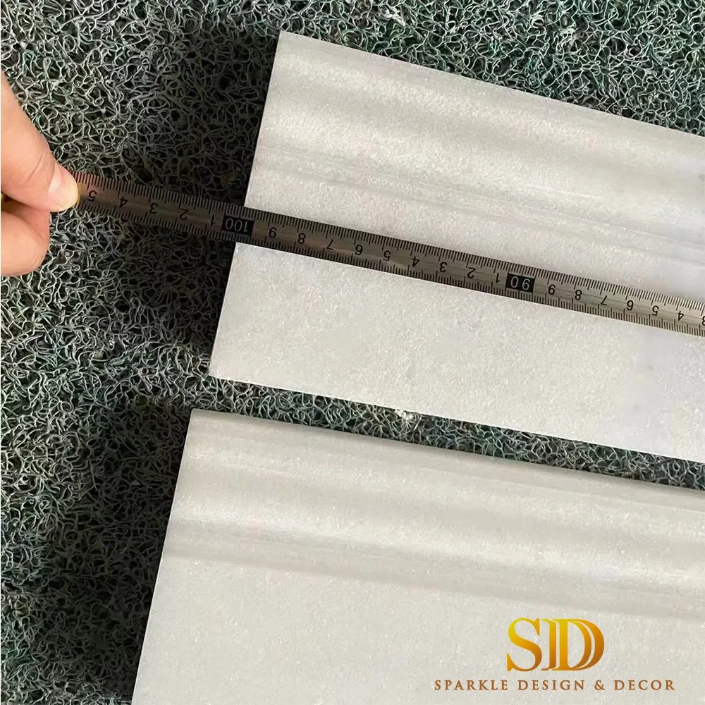 High Quality White Marble Skirting Marble Trim Marble Moulding for Interior Wall Decoration