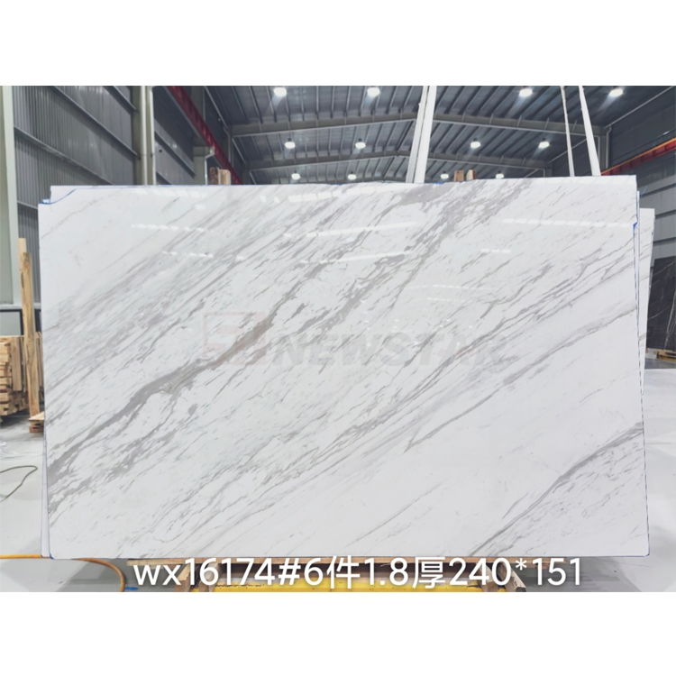 Newstar Bookmatch Dolomite Slab Natural Stone White Color Volakas Marble Greek Volakas White Marble