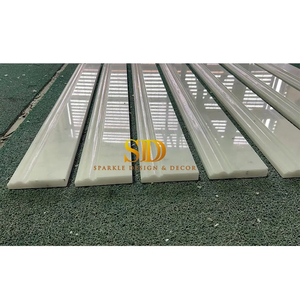 High Quality White Marble Skirting Marble Trim Marble Moulding for Interior Wall Decoration