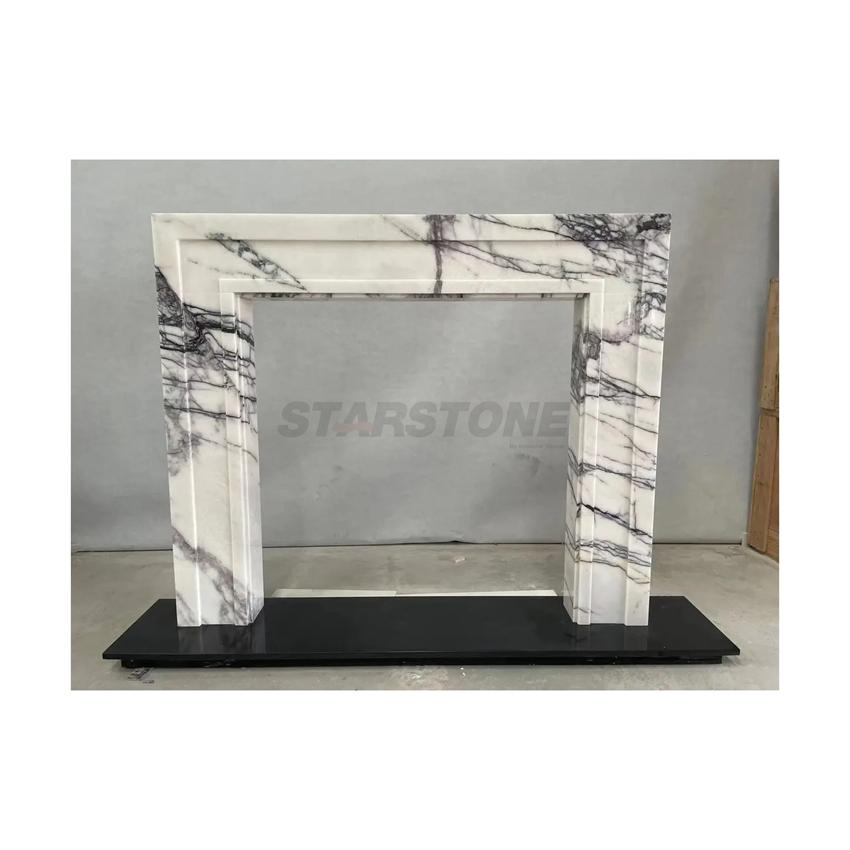Starstone Narutural Marble Modern and Classic Calacatta Gold White Marble Fireplace Mantel Surround