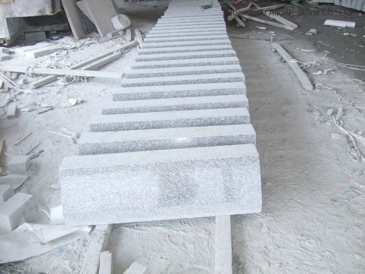 China Cheap Grey Granite Step Tread Design for Stone Floor Tile