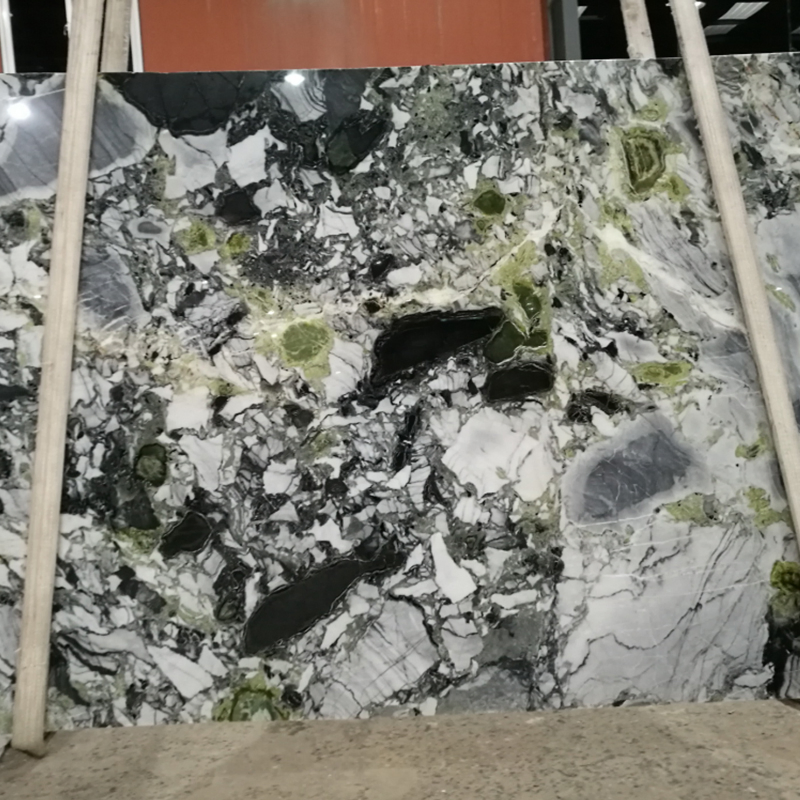 White Beauty Stone Bookmatch Ice Jade Green Marble for Slabs/Tiles/Kitchen/Bathroom/Vanity Top/Floor Tiles /Wall/Countertop Price