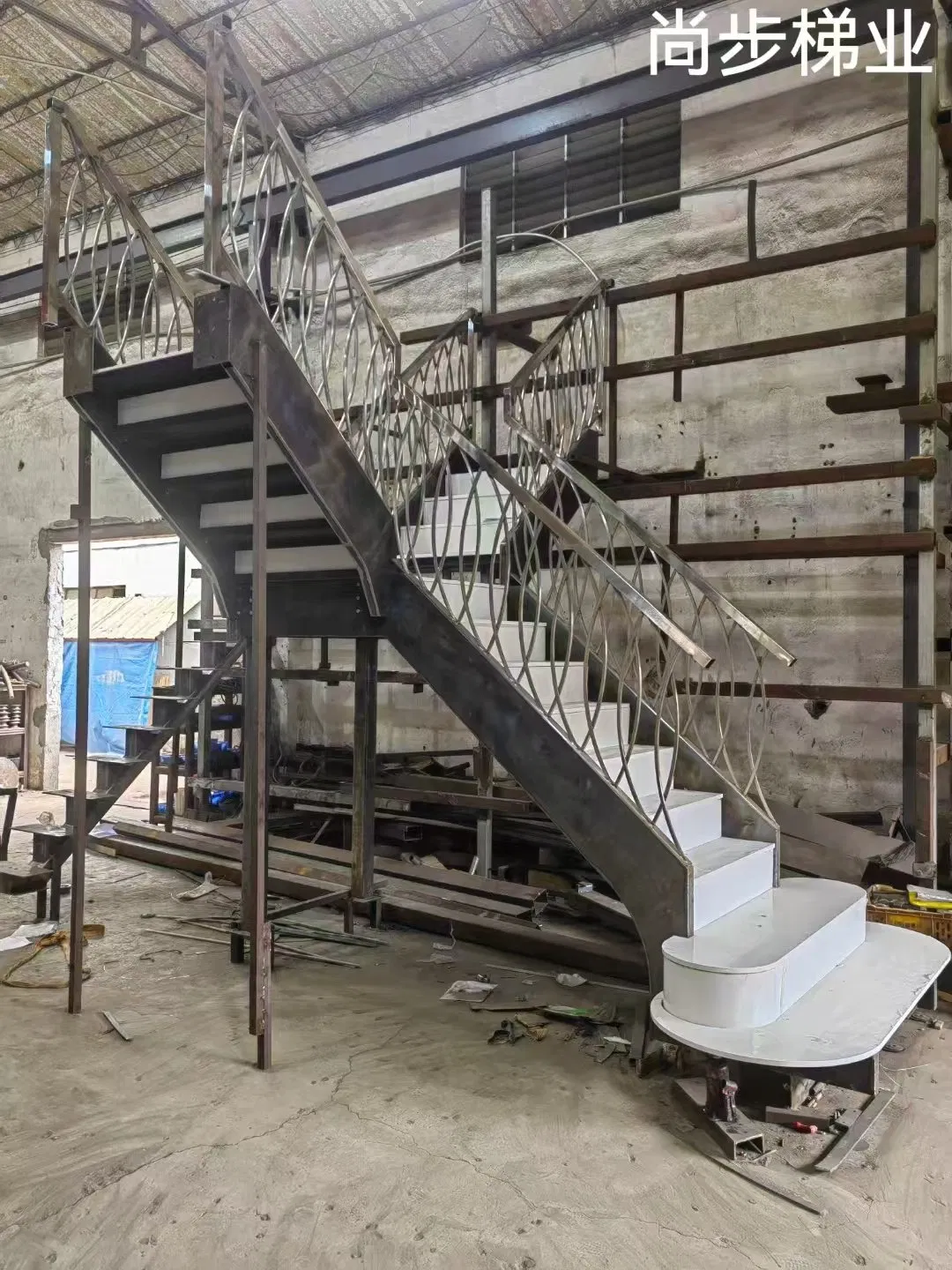 Modern Design White Marble Stairs and Steps High Polished Natural Stone Treads for Villa Use