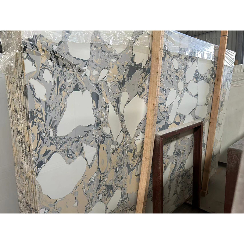 Polished/Honed Engineered/Artificial Stone Slabs Pure White/Bianco Carrara/Calacatta Gold Veins/Marble for Wall Tiles/Flooring/Background/Vanity Top/Project