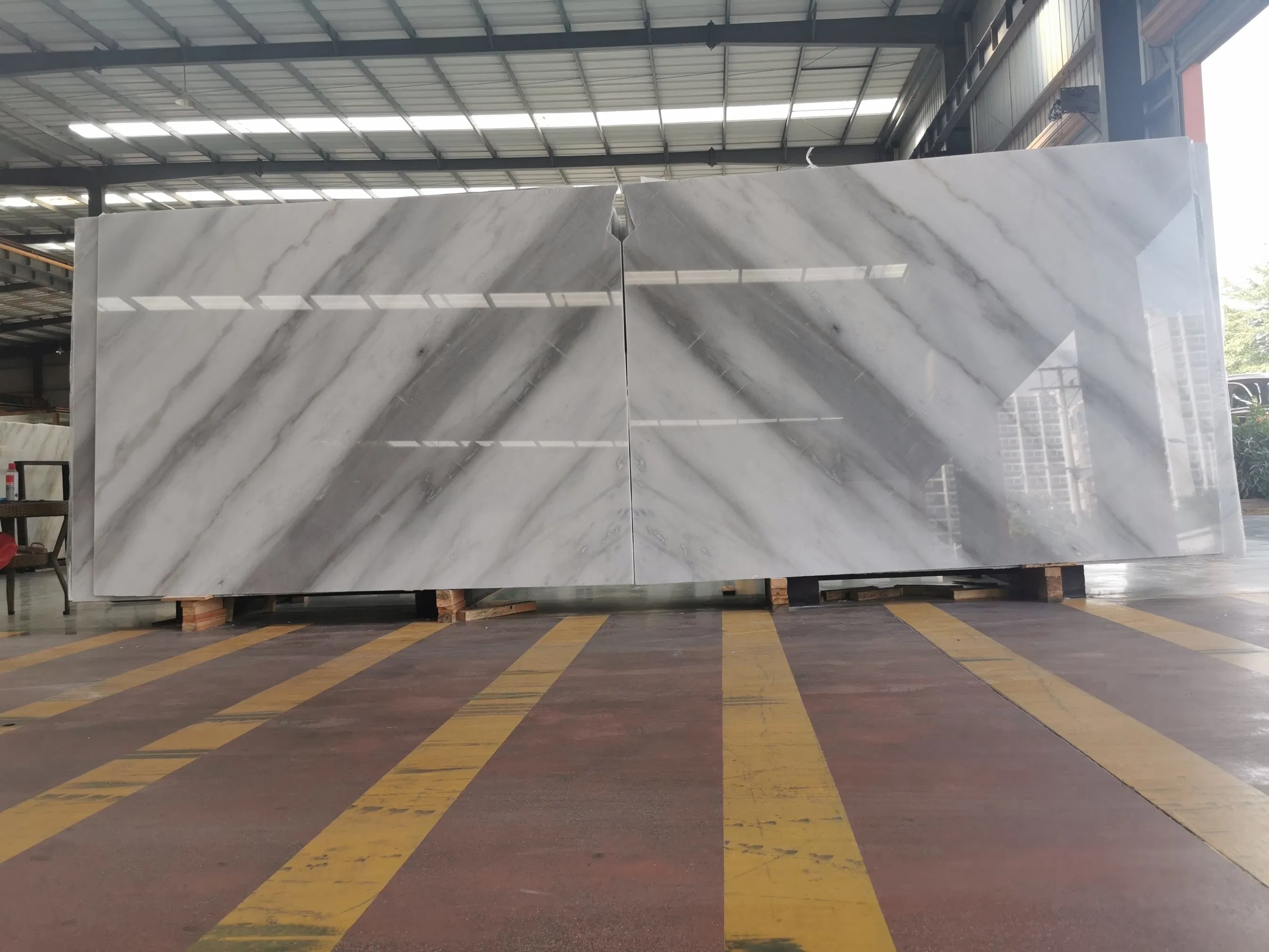 Chinese Guangxi White Marble Polished Bookmatch Big Slabs