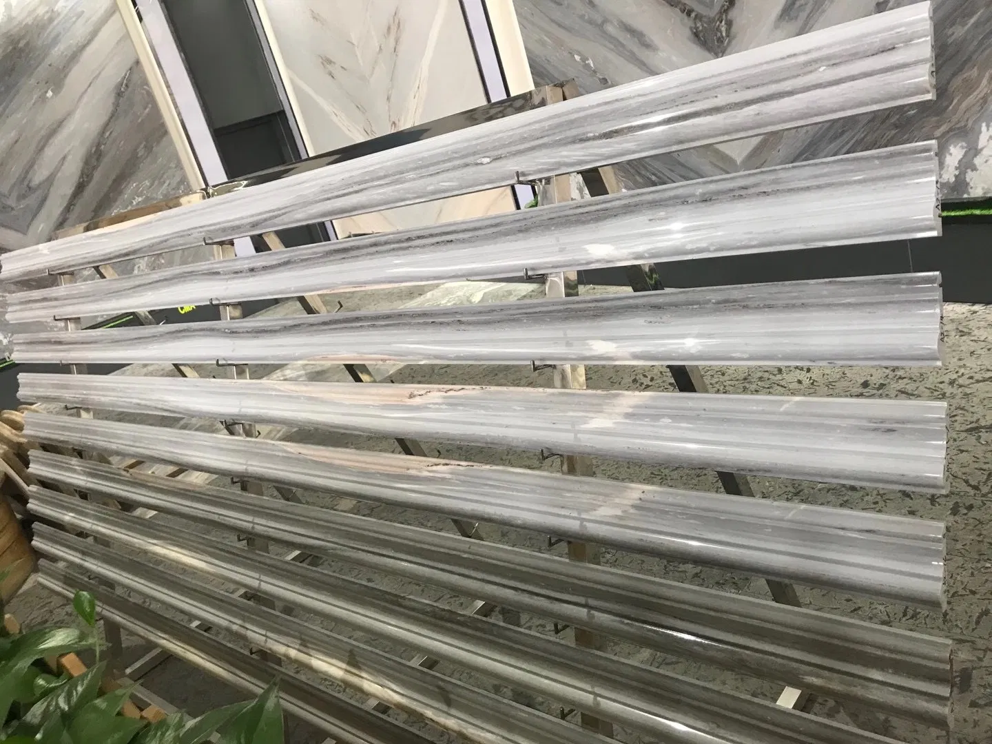 Manufacture Fabricate Blue Palissandor Marble Skirting Marble Trim for Bathroom