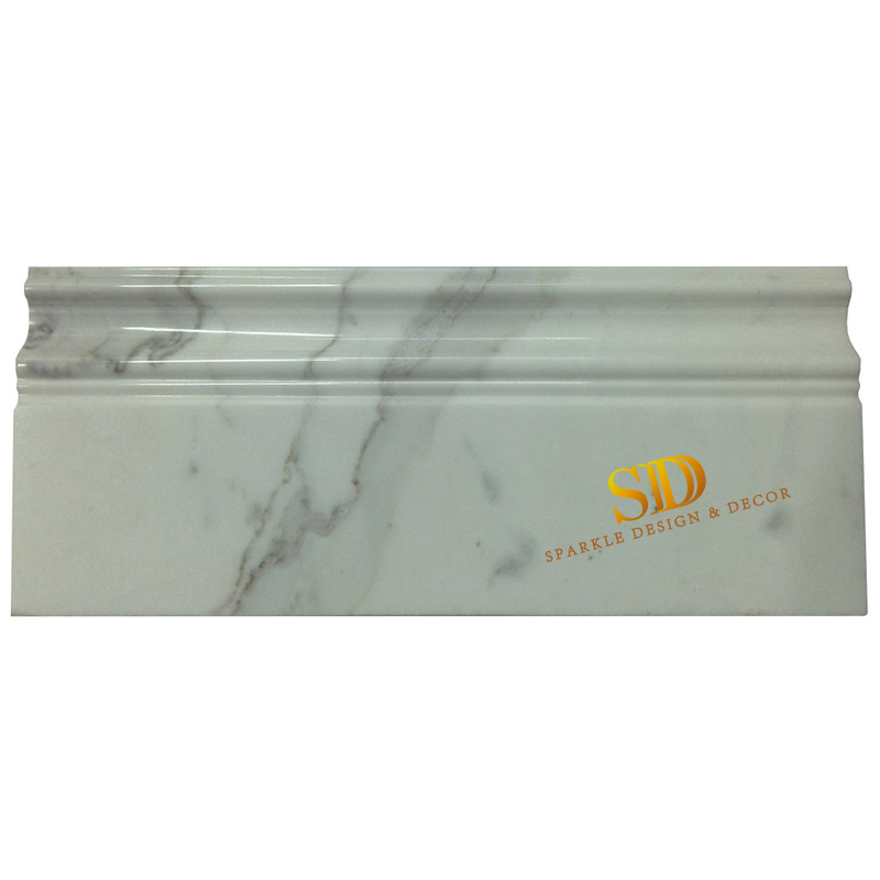 Custom Made Carrara White Marble Skirting Tiles
