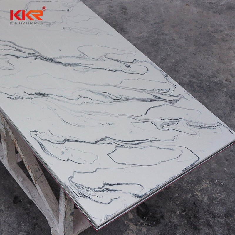 Veined Marble Color Artificial Stone Solid Surface Slabs for Wall Panel Tub Surrounds