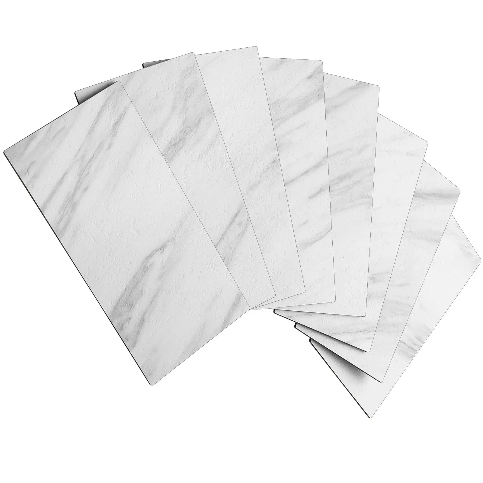 Peel and Stick Backsplash, White Marble Look PVC Wall Tiles Stick on Backsplash for Kitchen Tile Backsplash Ceramic Tile Glazed Tile