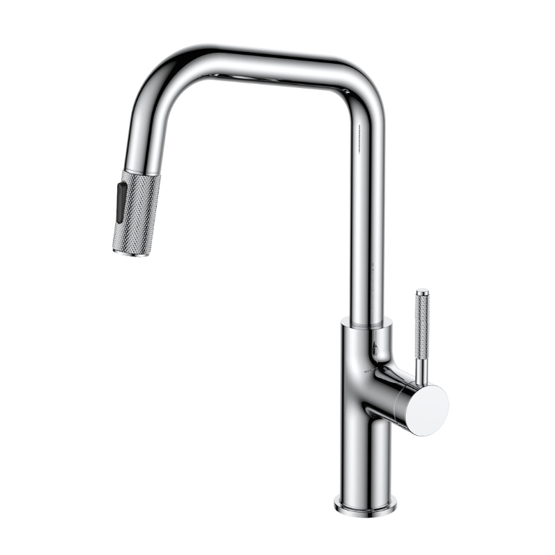 Cupc Certified High Quality Brass Pull Down Rose Gold/Black Kitchen Tap Faucet